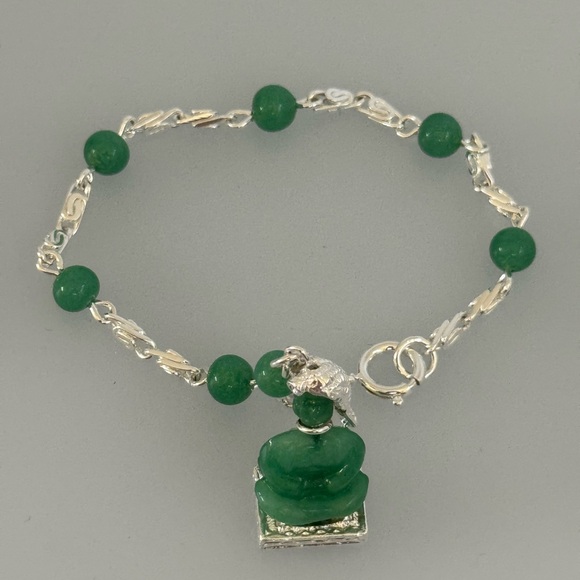 925 silver bracelet aventurine stone - Picture 10 of 10